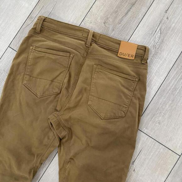 DU/ER N2X Slim Fit Stretch Pants 32x30 Brown Casual Travel Chinos Performance - Picture 3 of 10